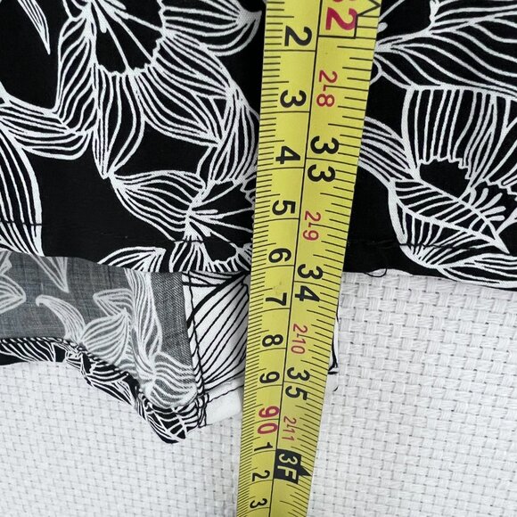 Cotton On Long Kimono Duster M/L Black White Floral Print Open Front Oversized - Picture 8 of 9